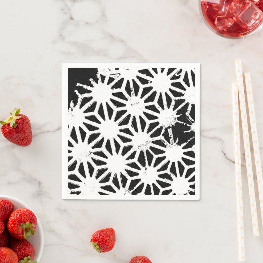 Zwart-wit geometrisch patroon servet (Insitu)