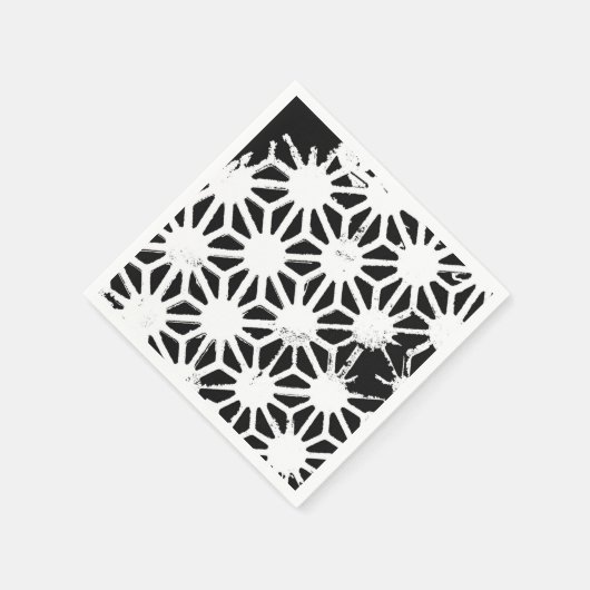 Zwart-wit geometrisch patroon servet (Hoek)