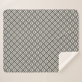 Zwart-wit geometrisch patroon sherpa deken (Voorkant (horizontaal))