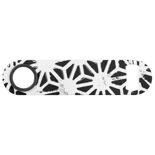 Zwart-wit geometrisch patroon speed flessenopener (Voorkant (Horizontaal))