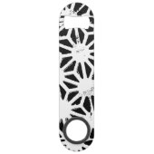 Zwart-wit geometrisch patroon speed flessenopener (Achterkant)