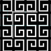 Zwart-wit geometrisch patroon stof (Delen)