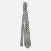 Zwart-wit geometrisch patroon stropdas (Achterkant)