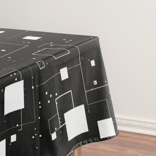 Zwart-wit geometrisch patroon tafelkleed (Voorbeeld)