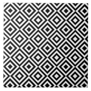 Zwart-wit geometrisch patroon tegeltje