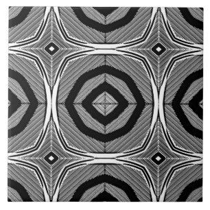  zwart-wit geometrisch patroon tegeltje