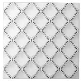 Zwart-wit geometrisch patroon. tegeltje (Voorkant)