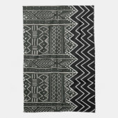 Zwart-wit geometrisch patroon theedoek (Verticaal)