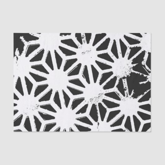 Zwart-wit geometrisch patroon tissuepapier (Voorkant)