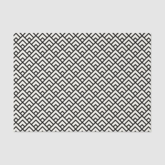 Zwart-wit geometrisch patroon tissuepapier (Voorkant)