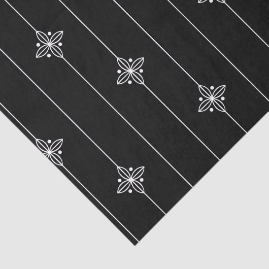 Zwart wit geometrisch patroon tissuepapier (Detail)