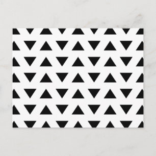 Zwart-wit geometrisch patroon van driehoeken. briefkaart
