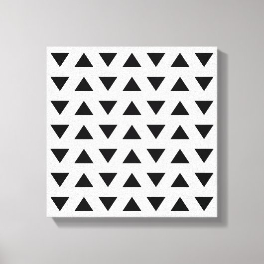 Zwart-wit geometrisch patroon van driehoeken. canvas afdruk (Voorkant)
