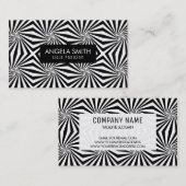 Zwart-wit geometrisch patroon visitekaartje (Voorkant / Achterkant)