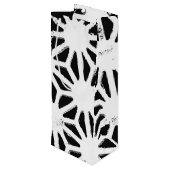 Zwart-wit geometrisch patroon wijn cadeautas (Achterkant Gekanteld)
