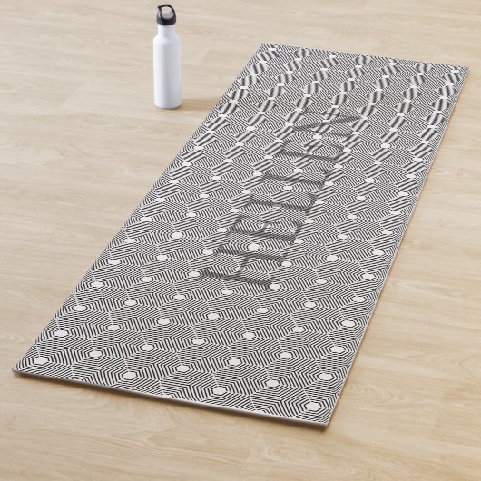 Zwart-wit geometrisch patroon yogamat (In situ)