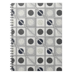 Zwart-wit geometrisch raster monochroom patroon notitieboek