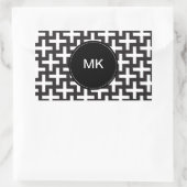 Zwart-wit geometrisch rechthoekige sticker (Tas)