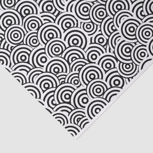 Zwart-wit geometrisch rondpapier tissuepapier (Detail)