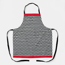 ZWART  WIT GEOMETRISCH ROOD BIJZONDER KOKEN Ambach Schort
