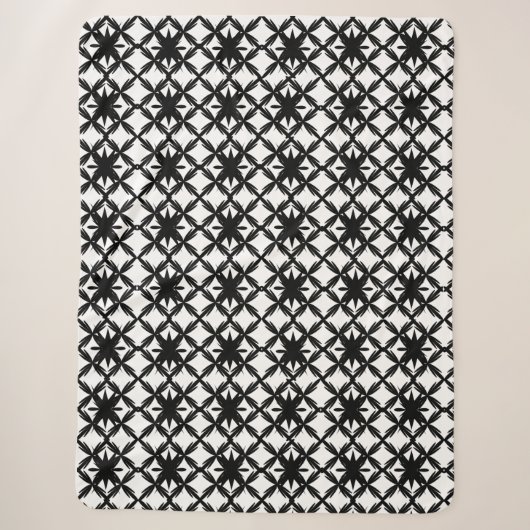 Zwart-wit geometrisch roosterpatroon deken (Voorkant)