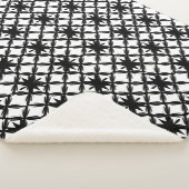 Zwart-wit geometrisch roosterpatroon deken (3/4)