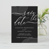 Zwart-wit Geometrisch Sla de datumlijn op Kaart (Staand voorkant)