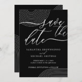 Zwart-wit Geometrisch Sla de datumlijn op Kaart (Voorkant / Achterkant)