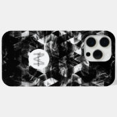 Zwart-wit Geometrisch Smoky Abstract Monogram Case-Mate iPhone Case (Achterkant (horizontaal))