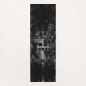 Zwart wit geometrisch sparkly abstract Monogram Yogamat (Voorkant)