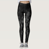 Zwart wit geometrisch sparkly universum abstract leggings (Voorkant)