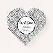 Zwart Wit Geometrisch Squares Spiraal Notitieboek (Voorkant)