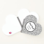 Zwart Wit Geometrisch Squares Spiraal Notitieboek (Binnen)