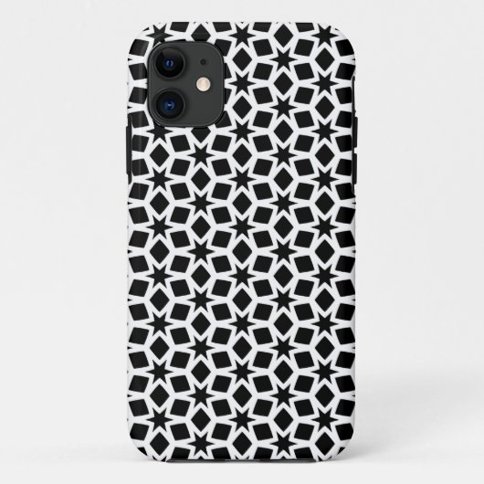 Zwart-wit geometrisch Star-patroon Case-Mate iPhone Case (Achterkant)