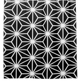 Zwart-wit geometrisch Star-patroon Douchegordijn