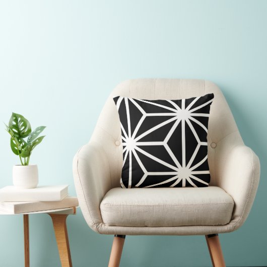 Zwart-wit geometrisch Star-patroon Kussen (Stoel)