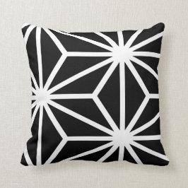 Zwart-wit geometrisch Star-patroon Kussen