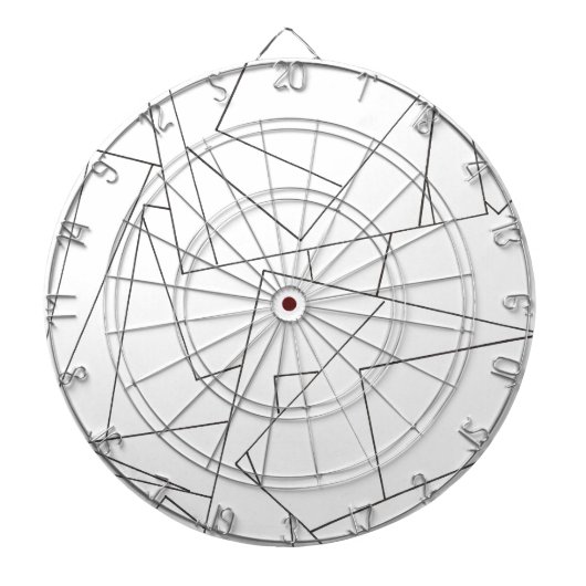 Zwart-wit Geometrisch-Stijlvol Modern Bauhaus Dartbord (Voorkant)