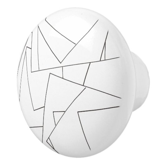 Zwart-wit Geometrisch-Stijlvol Modern Bauhaus Keramische Knop (Rechts)