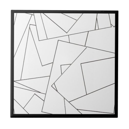 Zwart-wit Geometrisch-Stijlvol Modern Bauhaus Tegeltje (Voorkant)