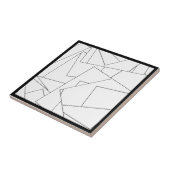 Zwart-wit Geometrisch-Stijlvol Modern Bauhaus Tegeltje (Zijkant)