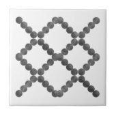 Zwart-wit geometrisch Stippen patroon Tegeltje (Voorkant)