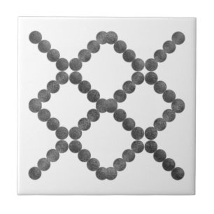Zwart-wit geometrisch Stippen patroon Tegeltje