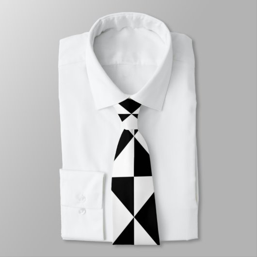 Zwart-wit geometrisch stropdas (Gebonden)