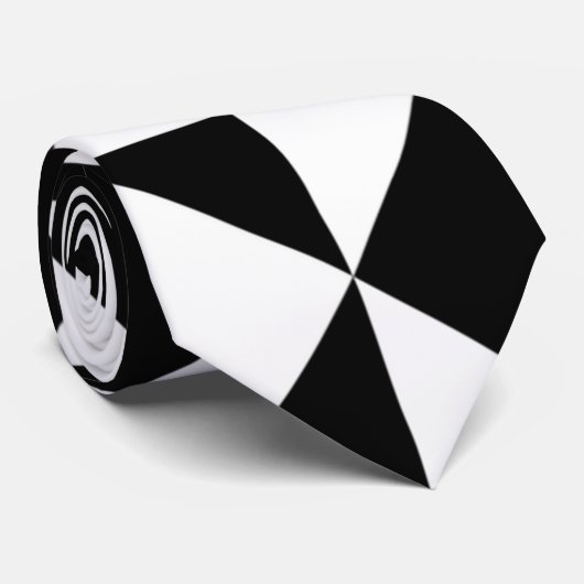 Zwart-wit geometrisch stropdas (Opgerold)