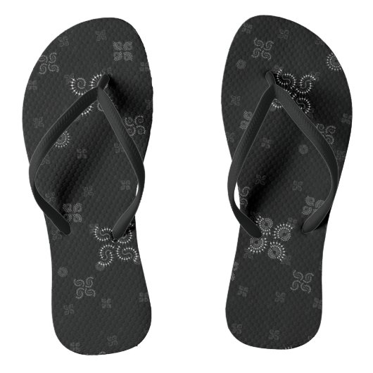 Zwart-wit geometrisch teenslippers (Voetbed)