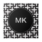 Zwart-wit geometrisch tegeltje (Voorkant)