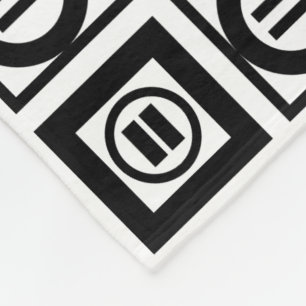 Zwart-wit geometrisch teken fleece deken