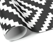 Zwart-wit geometrisch tribaal cadeaupapier (Rol Hoek)
