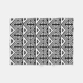 Zwart-wit geometrisch tribaal fleece deken (Voorkant (Horizontaal))